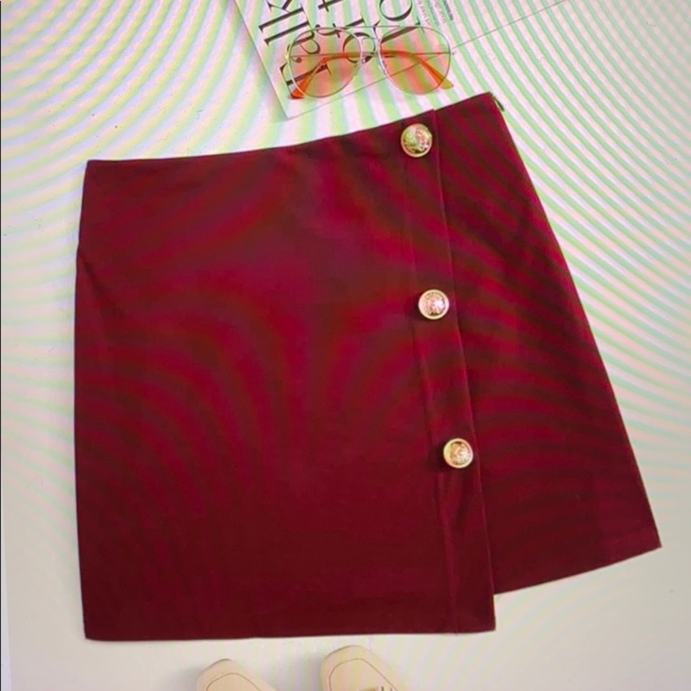 SHEIN | Button Front ZIP Wrap Skirt